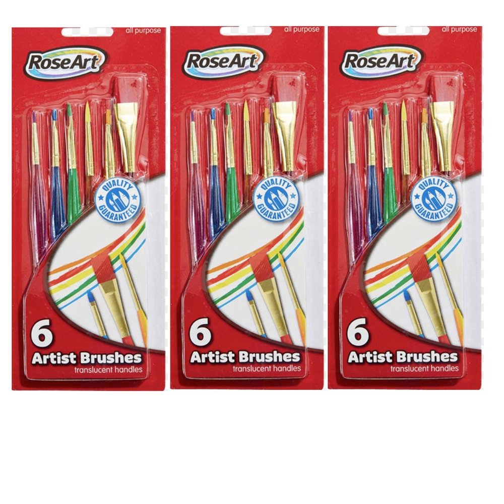 3 - RoseArt: 6 ct Artist Brush Translucant Fun Color Art Play Toy Learn Craft